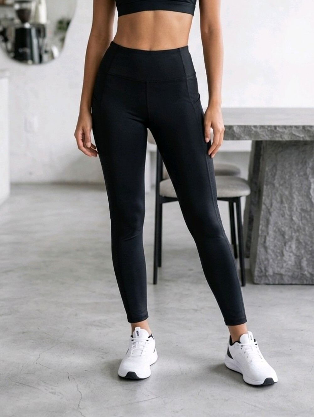 Athleta Black Athletic Leggings Medium Tall